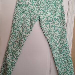 Elegant Mint Patterned Skinny Jeans